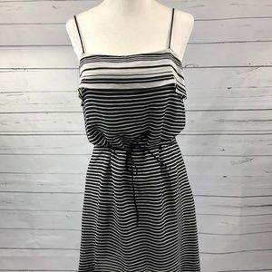 👻 Madewell silk striped tie waist dress